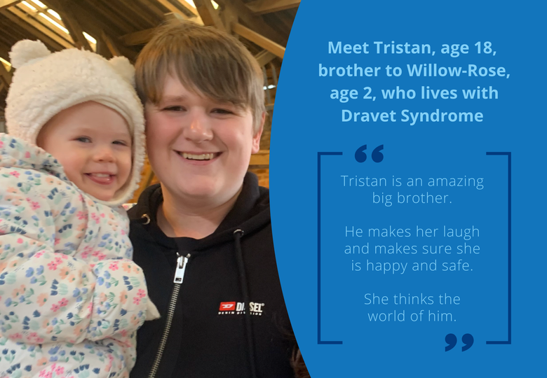 Willow-Rose and sibling Tristan with quote from mum